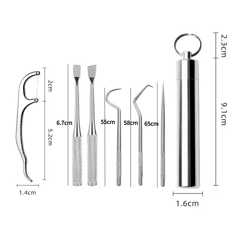 Toothpicks Pocket - Conjunto De Palito De Dente De Aço Inoxidável
